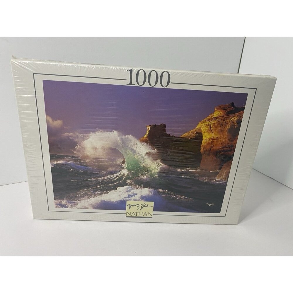 1994 Nathan 1000 Piece Puzzle Vague Opaline Nature Collection Vintage Ocean Wave